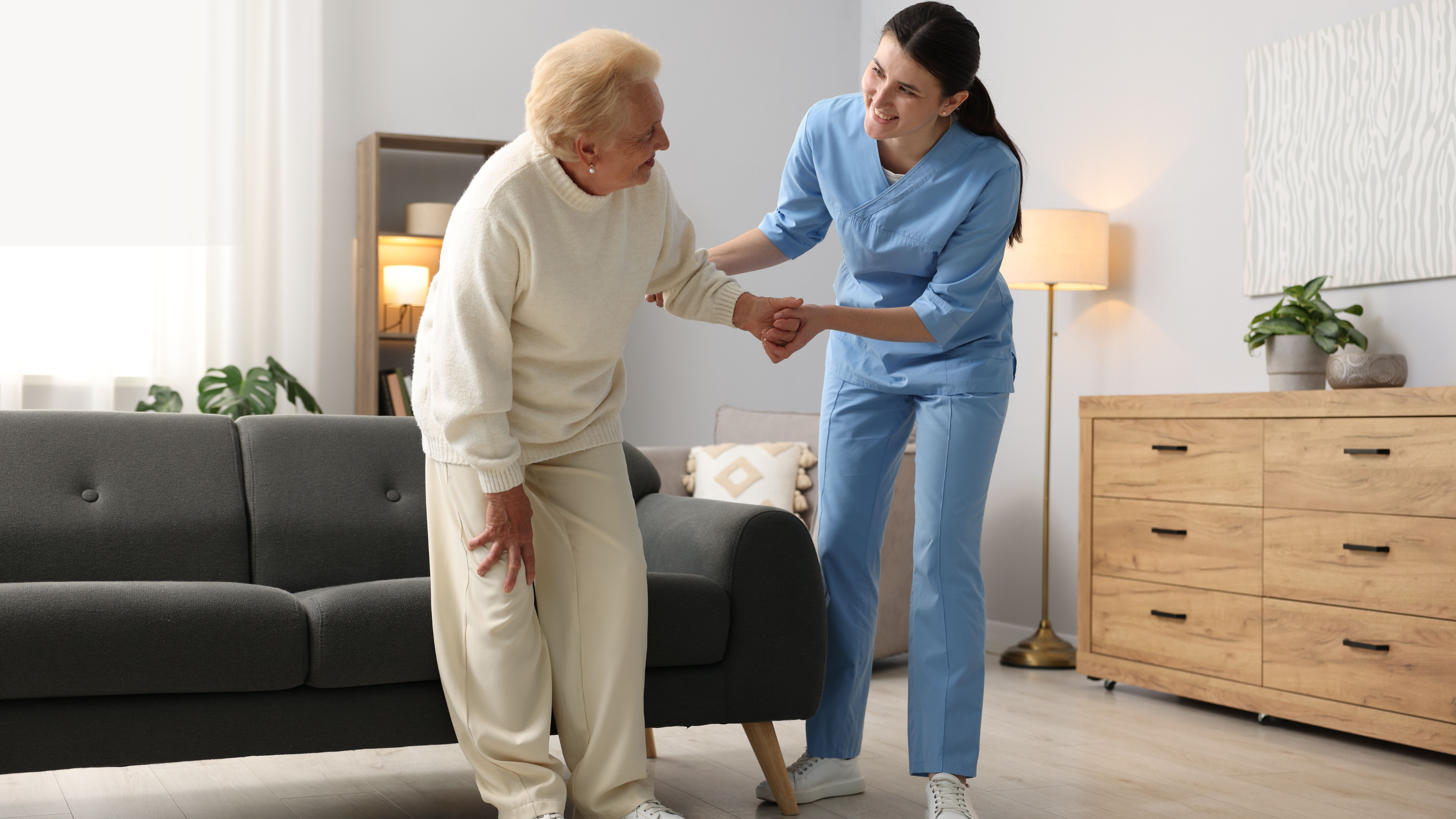 Caregiver with elderly patient